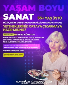 KONYAALTI’NDA ‘YAŞAM BOYU SANAT KURSU’ DÜZENLENECEK