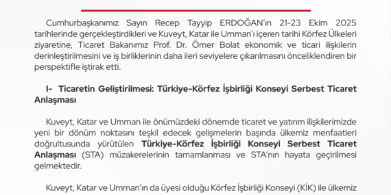 Körfez Turu ile 15 Milyar Dolar Hedefi Açıklandı!