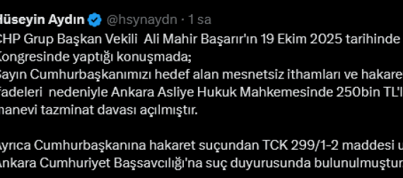 Başarır’a Erdoğan’dan Manevi Tazminat Dava Şoku!
